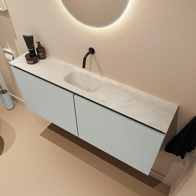 MONDIAZ TURE-DLUX 120cm toiletmeubel Greey. EDEN wastafel Opalo positie midden. Zonder kraangat.