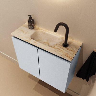MONDIAZ TURE-DLUX 60cm toiletmeubel Clay. EDEN wastafel Frappe positie midden. Met 1 kraangat.