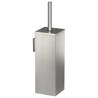 Haceka Mezzo Toiletborstelhouder - wandmodel - gesloten - geborsteld chroom