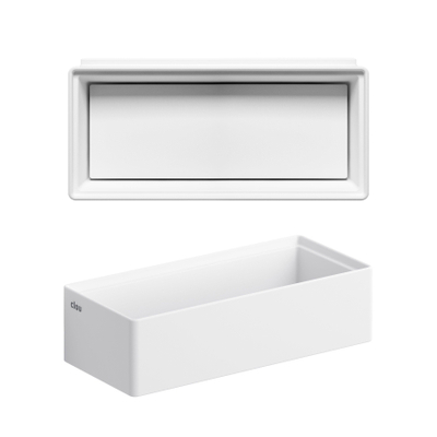 Clou New Flush fontein 38x18cm zonder kranenbank met afvoerplaat aluite Wit mat