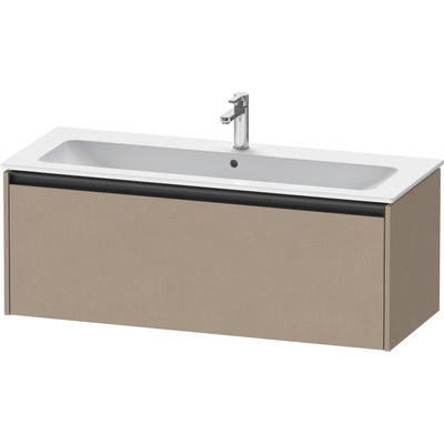 Duravit Ketho 2 wastafelonderbouwkast met 1 lade voor enkele wastafel 121x48x44cm met greep antraciet Linnen mat