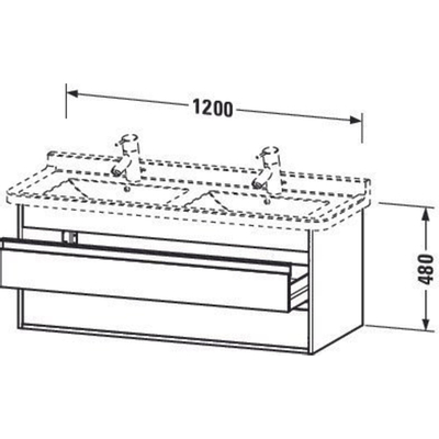 Duravit Ketho Wastafelonderkast 120x45.5x48cm Standaard greep met softclose spaanplaat wit Mat