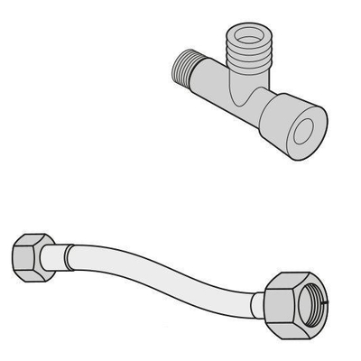 Villeroy & Boch Viclean wateraansluitset met hoekstopkraan 1/2x3 8 30cm chroom