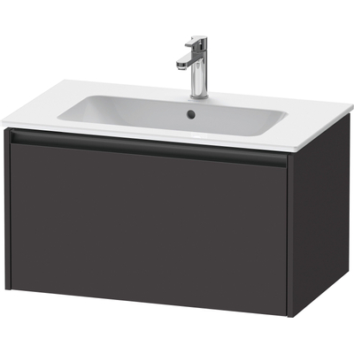 Duravit Ketho 2 wastafelonderbouwkast met 1 lade 81x48x44cm met greep antraciet grafiet supermat