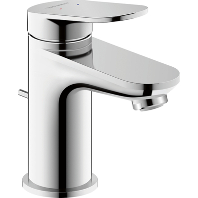 Duravit Wave Wastafelmengkraan - s-size - eengreeps - met waste - minusflow - voorsprong 9.5cm - chroom glans