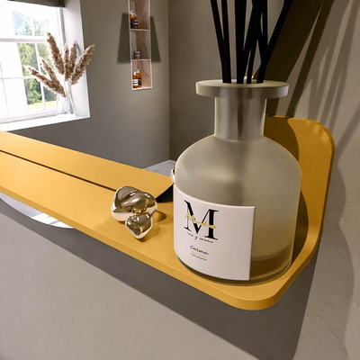 Mondiaz SPOT Badkamerspiegel - rond 100cm - spiegelplanchet - kleur Ocher