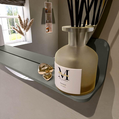 Mondiaz SPOT Badkamerspiegel - rond 80cm - spiegelplanchet - kleur Smoke