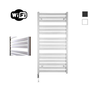 Sanicare HVW - Moda electrische WifiRadiator - 120x60cm - mat wit met thermostaat wit - linksonder