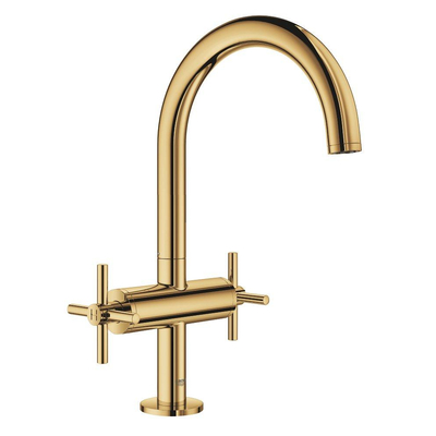 GROHE Atrio Wastafelkraan Opbouw - uitloop 16.6cm - L-size - draaibaar - kruisgrepen - cool sunrise