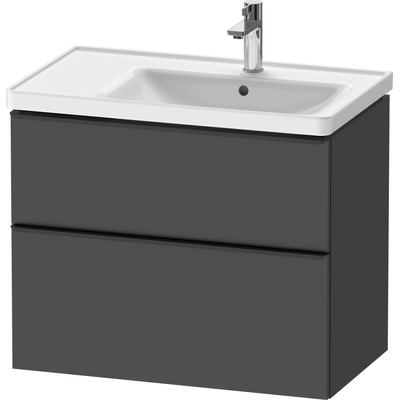 Duravit D-Neo wastafelonderkast 78.4x62.5x45.2cm 2 lades Grafiet Mat