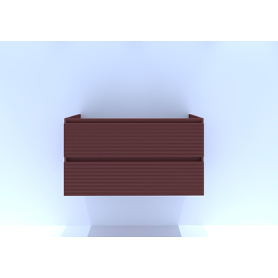 HR badmeubelen Infinity Wastafelonderkast - 100x44.8x55cm - 3D-front - 2 lades - greeploos - terra mat