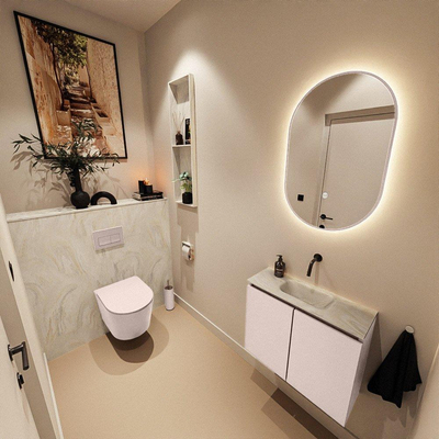 MONDIAZ TURE-DLUX 60cm toiletmeubel Rosee. EDEN wastafel Ostra positie midden. Zonder kraangat.