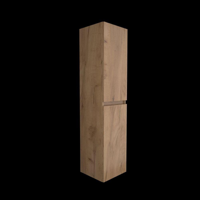 Basic badkamerkast 150x35x35cm 2 deuren greeploos Whisky Oak