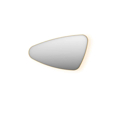 INK SP23 Spiegel - 100x4x60cm - LED onder en boven colour changing - dimbaar - organisch - in stalen kader - links aluminium Mat goud