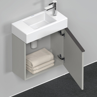 Duravit D-Neo wastafelonderkast 48.4x44x22.2cm Rechtsdraaiend 1 deur Betongrijs Mat