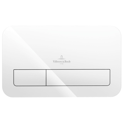 Villeroy & Boch Viconnect 2 knops bedieningsplaat glas glossy wit