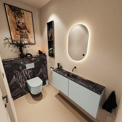 MONDIAZ TURE-DLUX 120cm toiletmeubel Greey. EDEN wastafel Lava positie midden. Zonder kraangat.