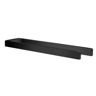 Smedbo Outline Handdoekhouder - 38x2.2x6.2cm - ophangen - Aluminium Mat zwart