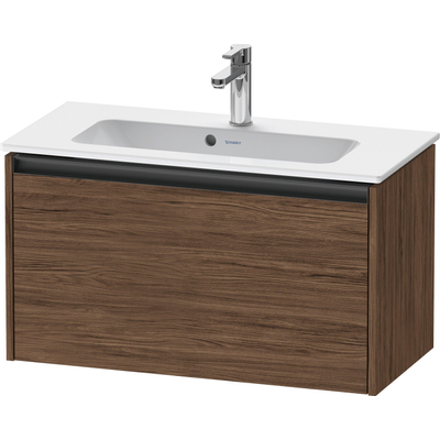 Duravit Ketho 2 wastafelonderbouwkast met 1 lade 68x39x44cm met greep antraciet donker noten mat