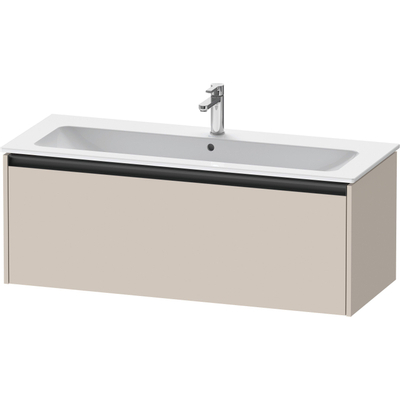 Duravit Ketho 2 wastafelonderbouwkast met 1 lade voor enkele wastafel 121x48x44cm met greep antraciet taupe mat