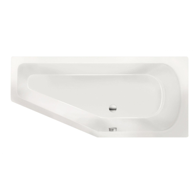 Xenz Lagoon compact ligbad - 170x75cm - met overloop - zonder afvoer - Hoekopstelling rechts - Acryl Wit