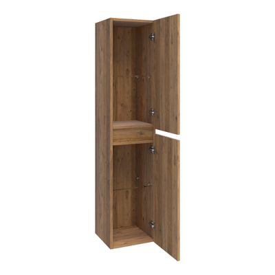 BRAUER Solution Badkamerkast - 160x35x35cm - 2 greeploze links- rechtsdraaiende deur - MFC - old castle OUTLETSTORE