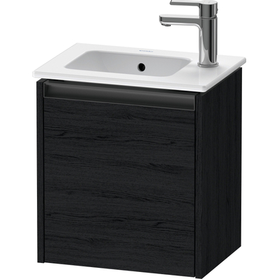 Duravit Ketho 2 fonteinkast met 1 deur 41x29.2x44cm rechts, met greep antraciet eiken zwart mat