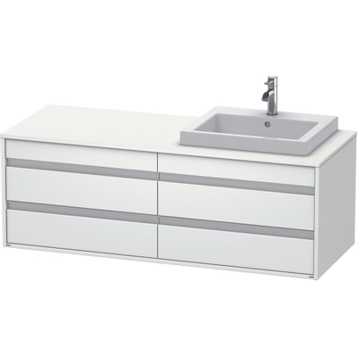 Duravit Ketho Wastafelonderkast 140x55.1x49.6cm Standaard greep met softclose spaanplaat wit Mat