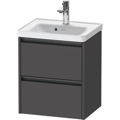 Duravit Ketho 2 Wastafelonderkast - 2 laden - 48.4x37.5x54.9cm - grepen antraciet - grafiet mat