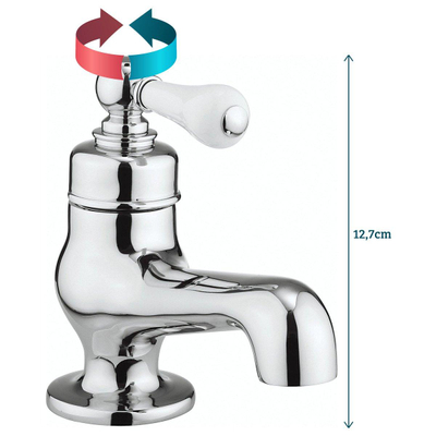 Crosswater Belgravia Lever Mini fonteinkraan warm/koud chroom met wit keramiek - zonder waste