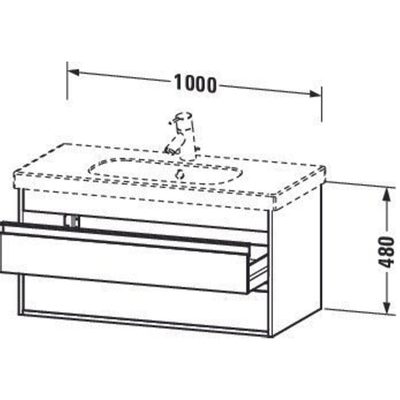 Duravit Ketho Wastafelonderkast 100x45.5x48cm Standaard greep met softclose spaanplaat Grafiet Mat