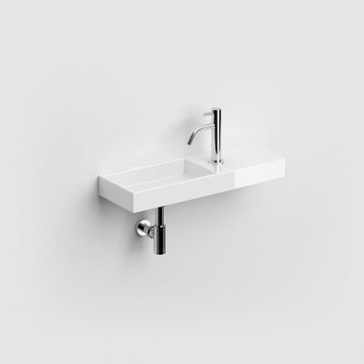 Clou Mini Wash Me fontein 56x19cm kraangat rechts Keramiek Wit