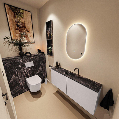 MONDIAZ TURE-DLUX 120cm toiletmeubel Cale. EDEN wastafel Lava positie midden. Met 1 kraangat.