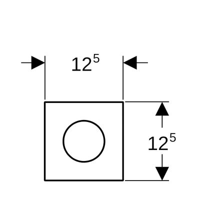 Geberit type 40 urinioir bedieningsplaat - pneumatisch - rond - messingkl./geb/easy-to-cl