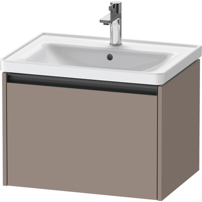 Duravit Ketho 2 wastafelonderbouwkast met 1 lade 63.4x45.5x44cm met greep antraciet basalt mat