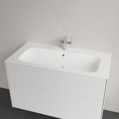 Villeroy & Boch Finion meubelwastafel 1 kraangat 100x50cm Ceramic+ met verdekte overloop stone white