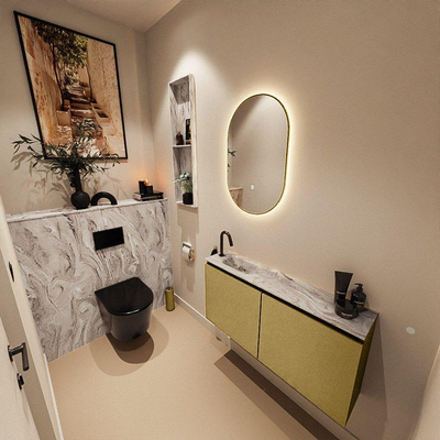 MONDIAZ TURE-DLUX 100cm toiletmeubel Oro. EDEN wastafel Glace positie links. Met 1 kraangat.