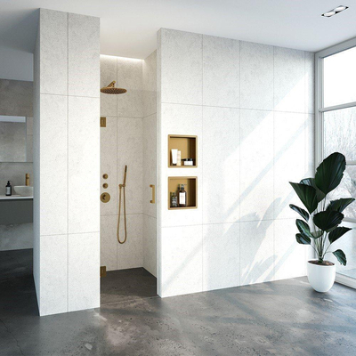 BRAUER Create Nisdeur - 60x200cm - profielloos - antikalk - 8mm veiligheidsglas - Goud geborsteld