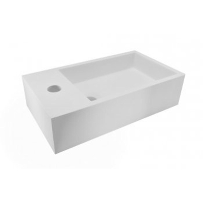 Wiesbaden Solid surface fontein links 40 x 22 x 10 cm mat wit