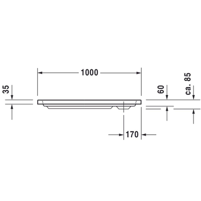 Duravit D Code douchebak 100x80cm acryl rechthoekig wit