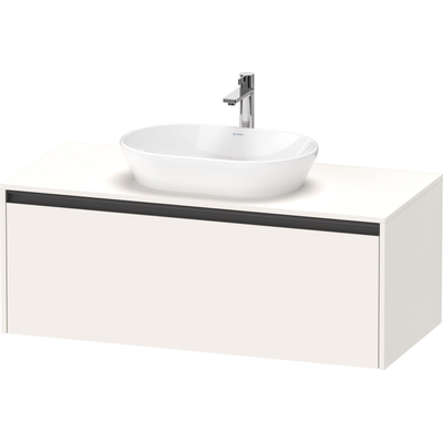 Duravit Ketho 2 wastafelonderbouwkast incl. consoleplaat met 1 lade 120x55x45.9cm met handgreep antraciet wit supermat