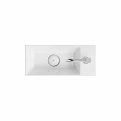 Crosswater Beck Fontein - 45x20cm - 1 kraangat - open waste - wit glans