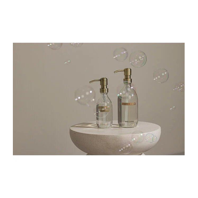 Wellmark Handzeep - helder glas - messing pomp - 250ml