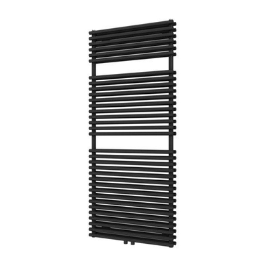 Plieger Florian Nxt M designradiator dubbel horizontaal met middenaansluiting 1406x600mm 1153W zwart grafiet (black graphite)