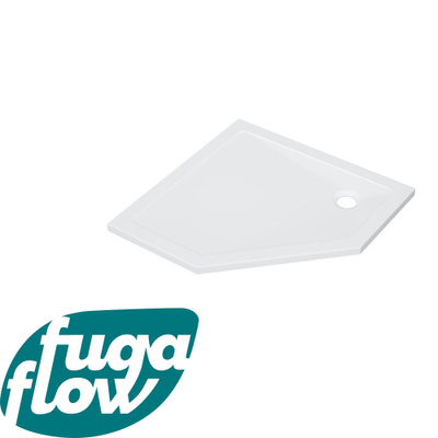 FugaFlow Efficiente Anta Douchebak - 90x90x4cm - vijfhoek - acryl - glans wit