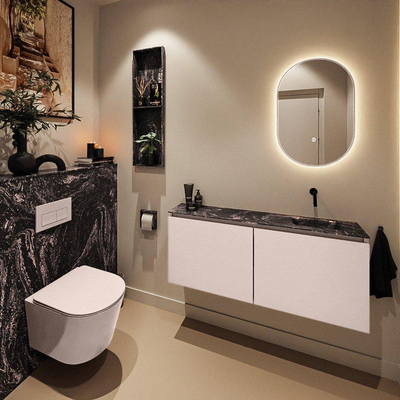 MONDIAZ TURE-DLUX 120cm toiletmeubel Rosee. EDEN wastafel Lava positie rechts. Zonder kraangat.