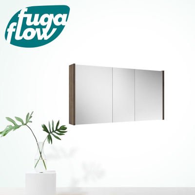 FugaFlow Eccelente Arredo spiegel badkamer spiegelkast - 120x63x16cm - inclusief zijpanelen - noten (hout) -