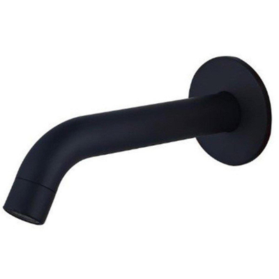 Fortifura Calvi Badkraan set - uitloop - 22cm inkortbaar - metalen slang - ronde handdouche - inbouwdeel - wandhouder - mat zwart