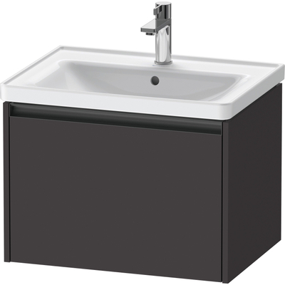 Duravit Ketho 2 wastafelonderbouwkast met 1 lade 63.4x45.5x44cm met greep antraciet grafiet supermat