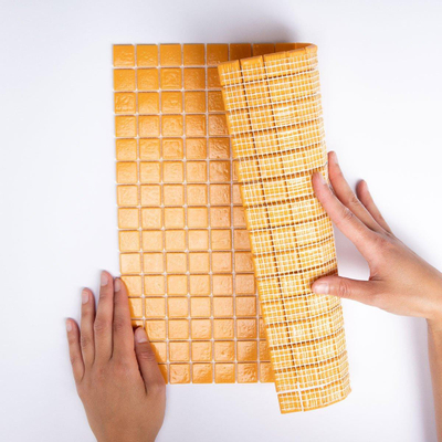The Mosaic Factory Amsterdam mozaïektegel - 32.2x32.2cm - wand en vloertegel - Vierkant - Glas Orange Mat